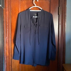 Ann Taylor Lace Up Blouse sz XS